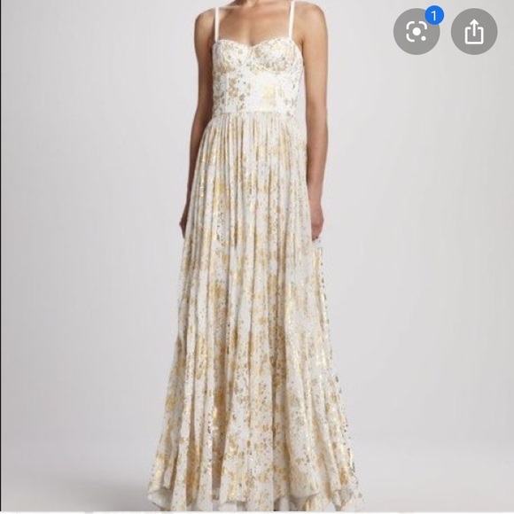 Alice Olivia Dresses Aliceolivia Whitegold Bustier Maxi Formal
